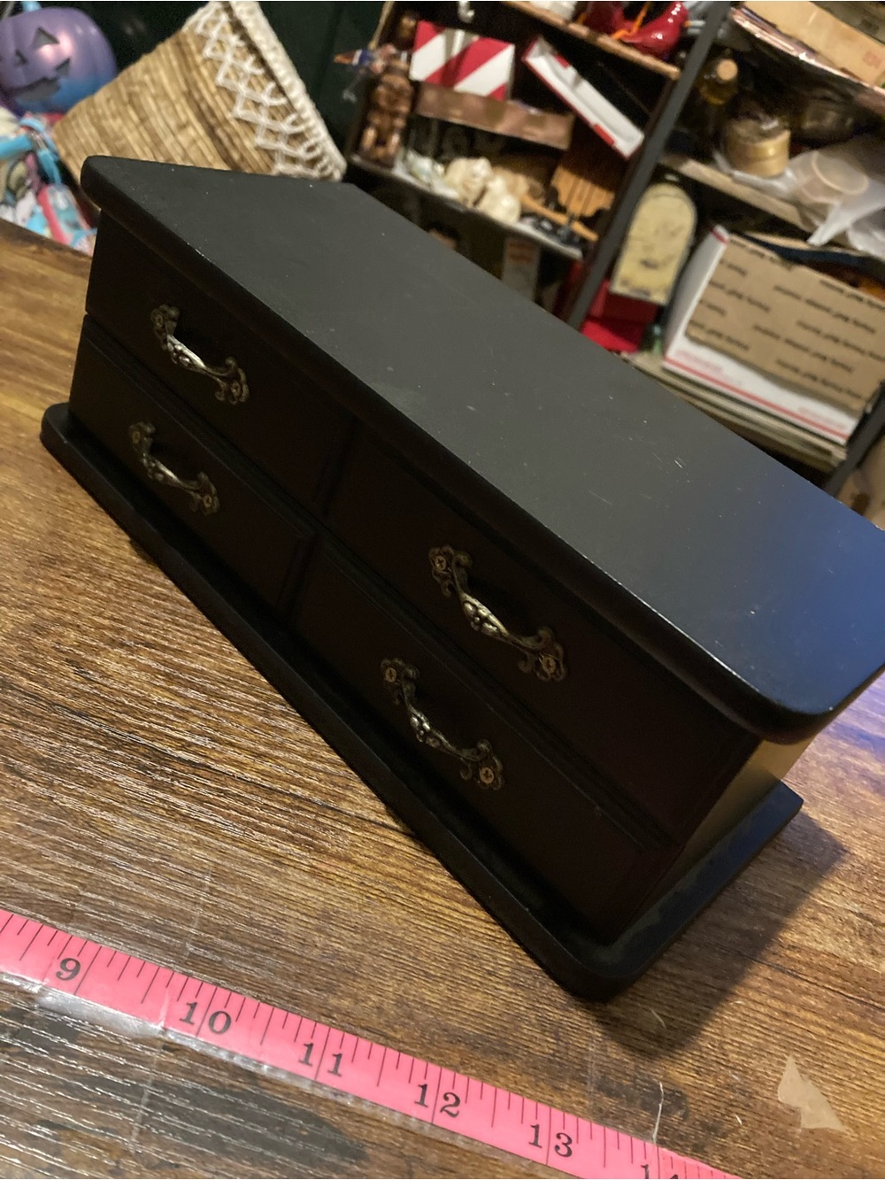 Black rectangular jewelry box - Picture 2 of 10